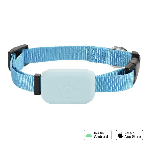 GPS Pet Tracker Collar for Dogs and Cats, Compatible with iOS and Android, Blue
