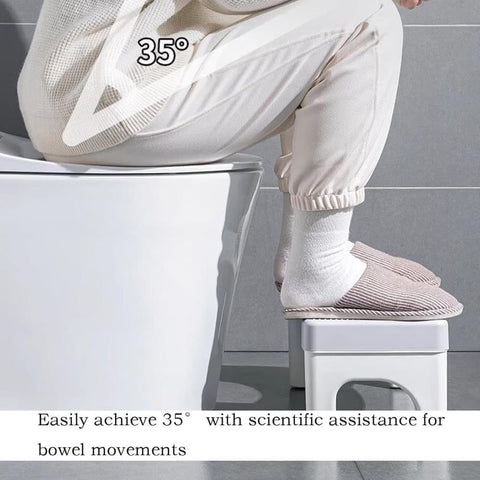 Non-Slip Toilet Stool, 40 x 21 cm, Wide Stomach Squatting Step for Bathroom Gray
