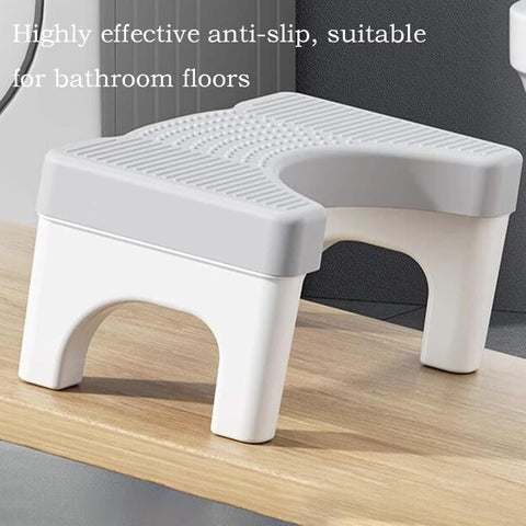 Non-Slip Toilet Stool, White, 40 x 21 cm, Wide Stomach Squatting Step for Bathroom