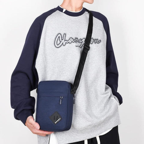 Waterproof Multifunctional Shoulder Bag with Two Compartments, 16x23x9cm, Blue