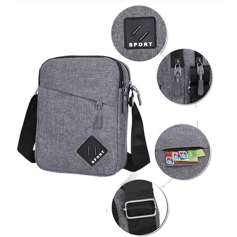 Waterproof Shoulder Backpack Multifunctional with Two Compartments, 16x23x9cm Gray