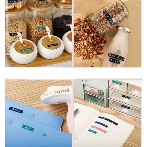 6 Rolls 3D Portable Label Printer for Home, Black, with Label Tape, Easy to Use