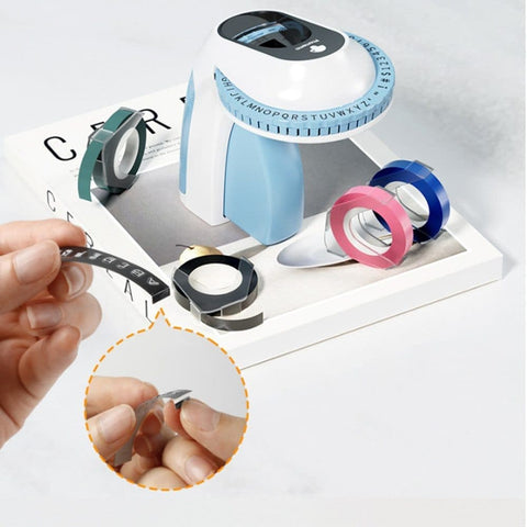 6 Rolls 3D Portable Label Printer for Home, Black, with Label Tape, Easy to Use
