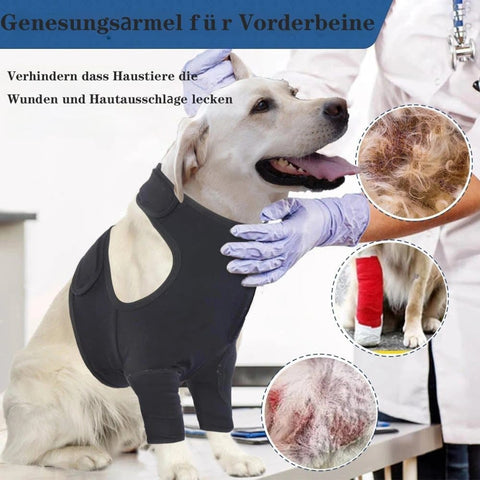 2XL Dog Breathable Elastic Elbow Protection, Dark Gray, Post-Surgery Foreleg Protector to Prevent Licking and Biting