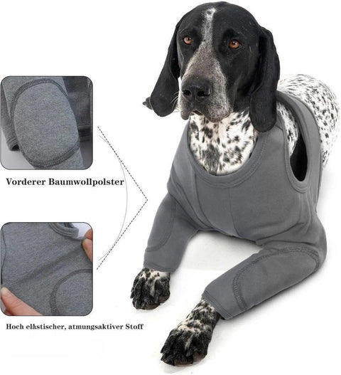 3XL Dog Elbow Protection, Breathable Elastic Post-Surgery Foreleg Cover to Prevent Licking and Biting, Black