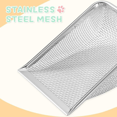 2PCS Stainless Steel Cat Litter Scoop with Mesh Design, Robust and Durable, Easy to Clean, 2.0MM