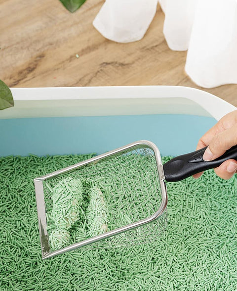 2PCS Stainless Steel Cat Litter Scoop with Mesh Design, Robust and Durable, Easy to Clean, 2.0MM