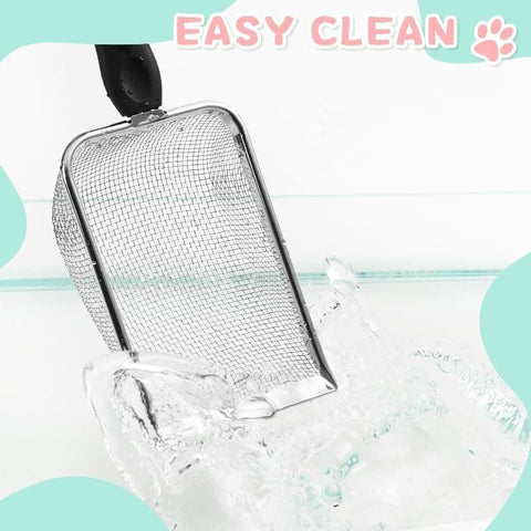 Stainless Steel Cat Litter Scoop with Mesh Design, Durable and Easy to Clean, 4.3MM