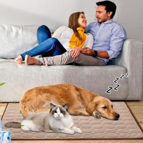 50×40cm Cooling Mat for Dogs and Cats, Breathable, Light Brown, with Multiple Colors Available