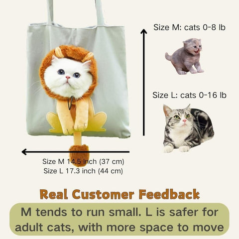 Portable Pet Bag for Small Dogs and Cats with Hands-Free Side Opening, Cat Motif, Perfect for Outdoor Travel, 37x37cm, Gray