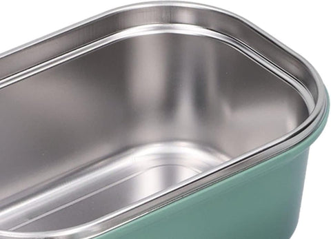 Stainless steel lunch box 1200ml with spoon, double layer 2 compartments leak-proof, 304 stainless steel, Green