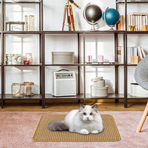 Natural Jute Cat Scratching Mat, Durable Floor Mat and Sustainable Cat Furniture, 30x40cm