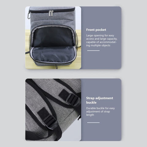 Insulated Backpack Cooler Bag Large Capacity Waterproof for Picnic Camping Lunch Grill, Gray