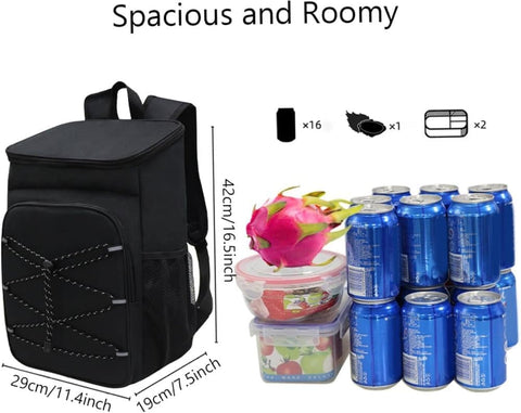 40L Insulated Backpack Cooler Bag Waterproof for Picnic Camping Travel Lunch Grill, Black