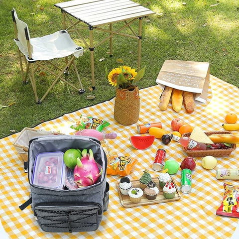 Large Capacity Insulated Backpack Cooler Bag Waterproof for Picnic Camping Lunch Grill, Dark Blue