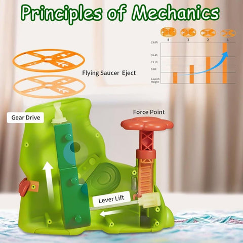 Kids Flying Disc Game with 8 Discs and Safety Glasses, Outdoor Toy for Children