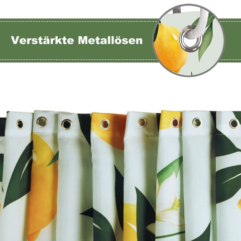 3D Fruit Shower Curtain Waterproof Mold Resistant with 12 Hooks, Yellow, 70x72 inches