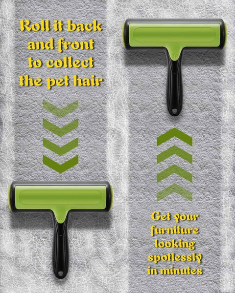 Pet fur remover roller reusable for dog and cat hair, compatible with bed sofa carpet, light blue
