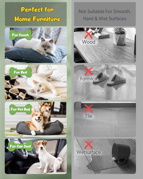 Pet fur remover roller reusable for dog and cat hair, compatible with bed sofa carpet, light blue
