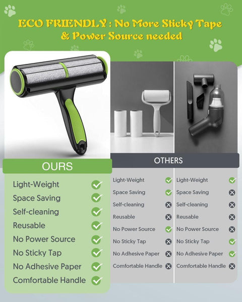Reusable Pet Fur Remover Roller for Dog and Cat Hair, White, Compatible with Bed Sofa Carpet