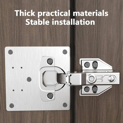 12 pcs Stainless Steel Hinge Repair Plate for Furniture Cabinet Hinges, 9x9 cm, Silver