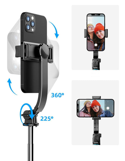 106cm Adjustable Selfie Light Tripod Stand with Bluetooth Remote, Removable Clamp, 360° Fill Light, Compatible with iPhone Samsung