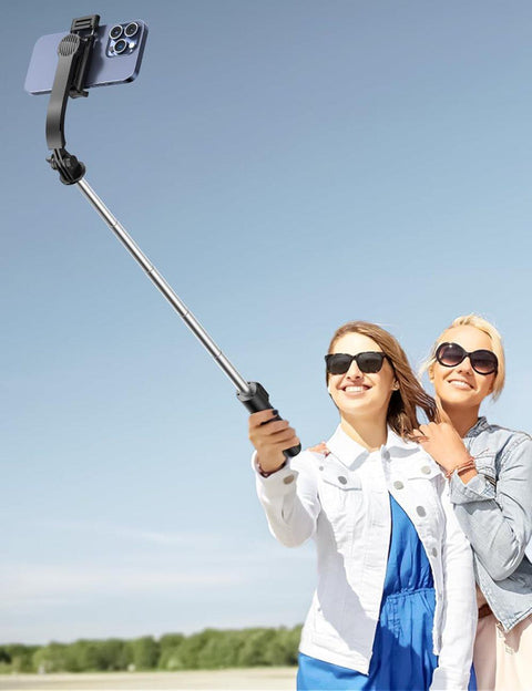 106cm Adjustable Selfie Light Tripod Stand with Bluetooth Remote, Removable Clamp, 360° Fill Light, Compatible with iPhone Samsung