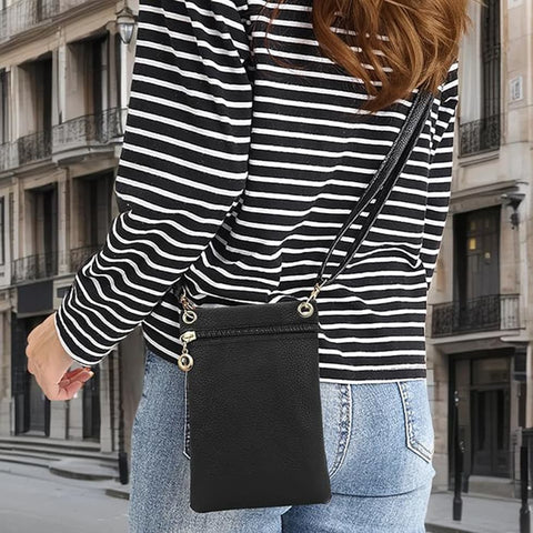 Lycas Phone Bag with Shoulder Strap, 19cm x 12.5cm, Black