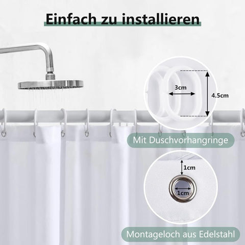 180x180cm Waterproof Shower Curtain, Quick-Drying Mold Resistant for Bathroom and Outdoor Shower, Purple