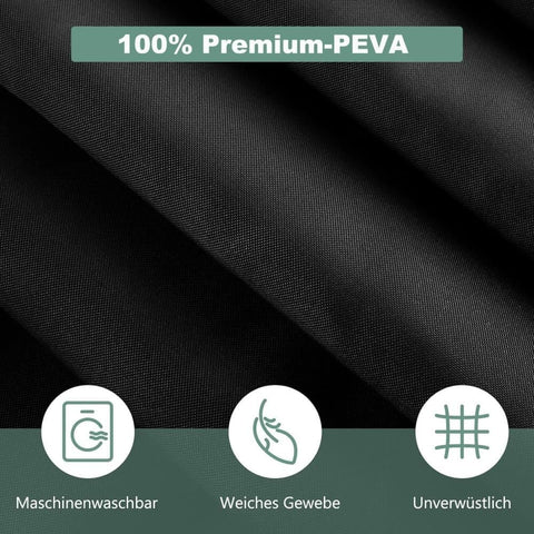 Waterproof Shower Curtain 180x180cm, quick-drying mold resistant, compatible with outdoor shower and bathroom, Black