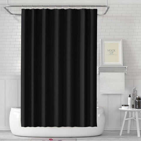 Waterproof Shower Curtain 180x180cm, quick-drying mold resistant, compatible with outdoor shower and bathroom, Black