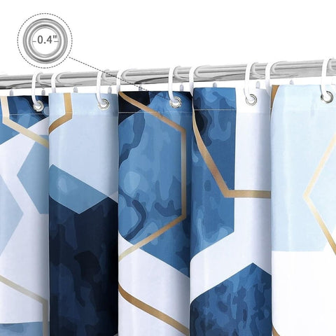 Bohemian Waterproof Mildew Resistant Shower Curtain with Marble Pattern, 72x72 inches