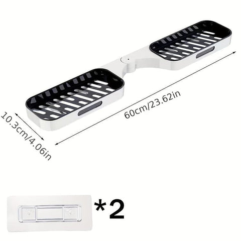 Rotatable Shower Shelf Self-Adhesive Bathroom Storage Shelf in Gray or White