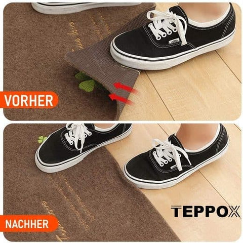 24 Non-Slip Mats Black, Washable and Reusable for Carpets and Floors, 13 x 2.5 cm