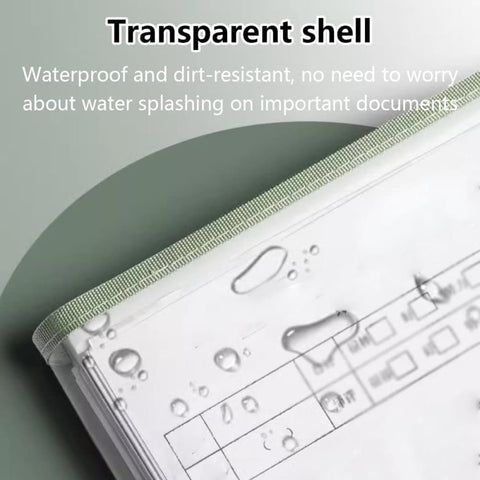 13 Compartments A4 Document Folder, Transparent Waterproof with Snaps, for School and Home, compatible with A4, Green