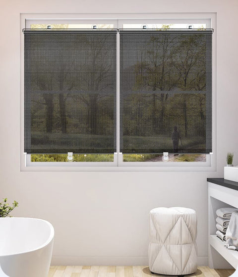 Blackout Curtain with Suction Cups, Removable Window and Car Sunshade, Telescopic Portable Roller Blind, Black, 50×125cm