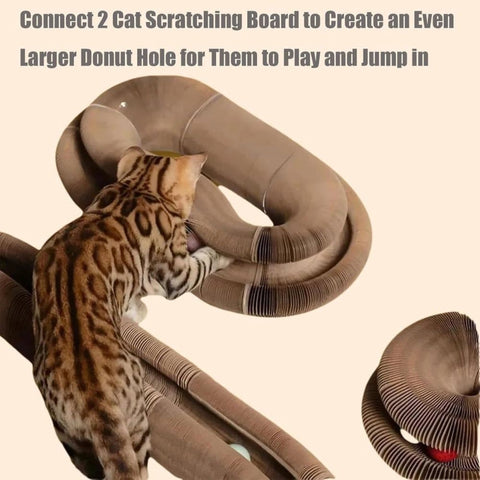 2-in-1 Cat Scratching Mat with Ball and Bell, Interactive Cat Toy, Magnetic Design, Compatible with All Cats, 40x30cm