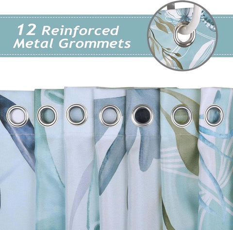 Waterproof Polyester Shower Curtain with Sea Turtle and Dolphin Motif, Mildew Resistant, Light Blue, 180x200 cm