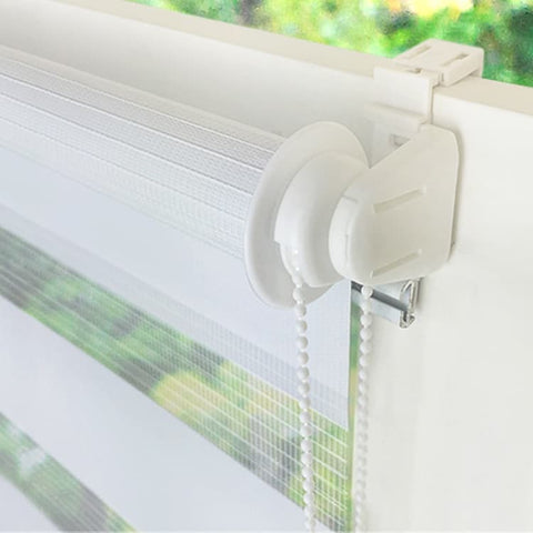 1 PC Zebra Blackout Roller Blind Sun Protection No Drill, 50×150CM, White