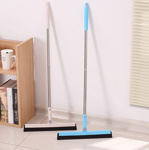 95 cm Floor Scraper with Telescopic Handle, Rotatable for Wet and Dry Use, Compatible with Floors Tiles Windows and Showers, Beige