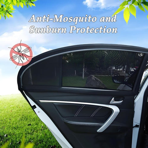 2-Pack Car Sunshade Mosquito Net, Compatible with Most Cars, Attached Over Door