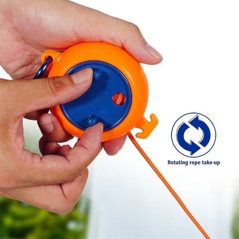 10m Retractable Clothesline Portable for Indoors Outdoors Travel Camping Hotels Gardens, 10m Orange