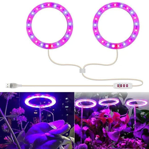 2 pcs USB LED Grow Light 4000K Full Spectrum Plant Lighting with Timer Adjustable, Multicolored, for Small Plants Indoor