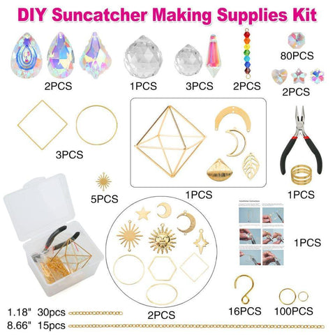 400 DIY Wind Chimes & Dream Catchers, Suncatcher Crystal Crafts for Window and Garden Decor, 400 pieces