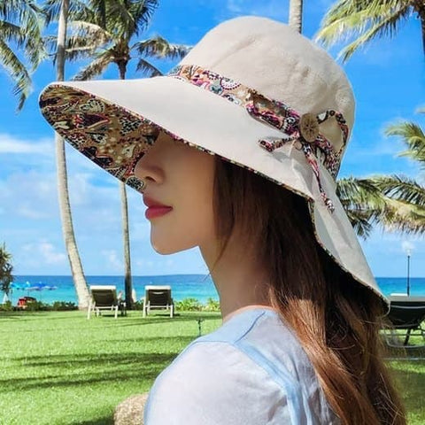 UV Protection Women's Sun Hat Wide Brim Beach Hat Foldable Visor Double-sided Design, Gray