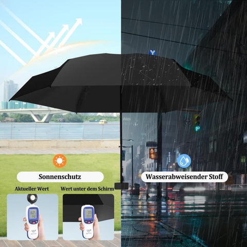 6-Fold Ultralight Capsule Umbrella with UV Protection for Sun and Rain, Green, 6-Fold