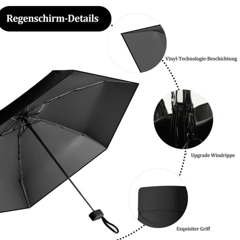 Mini Folding Pocket Umbrella 6-Fold UV Protection for Sun and Rain with Storage Box, Pink
