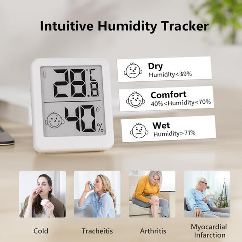 Wireless Thermometer Hygrometer Indoor Outdoor, Black