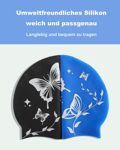 Waterproof silicone swimming cap for adults, non-slip elastic and comfortable, for swimming and water activities, Blue