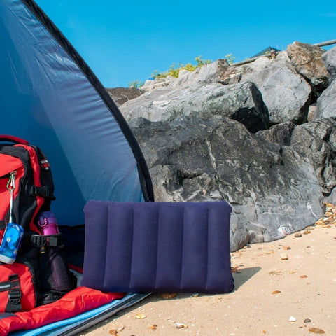 Inflatable Pillow for Camping Lightweight Compact Travel Outdoor Activities, 47x30cm, Red